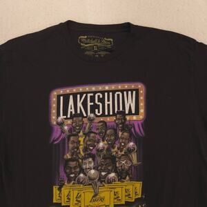 Mitchell & Ness LA Lakers Graphic Crew Neck Basketball Shirt Mens Size XL Black